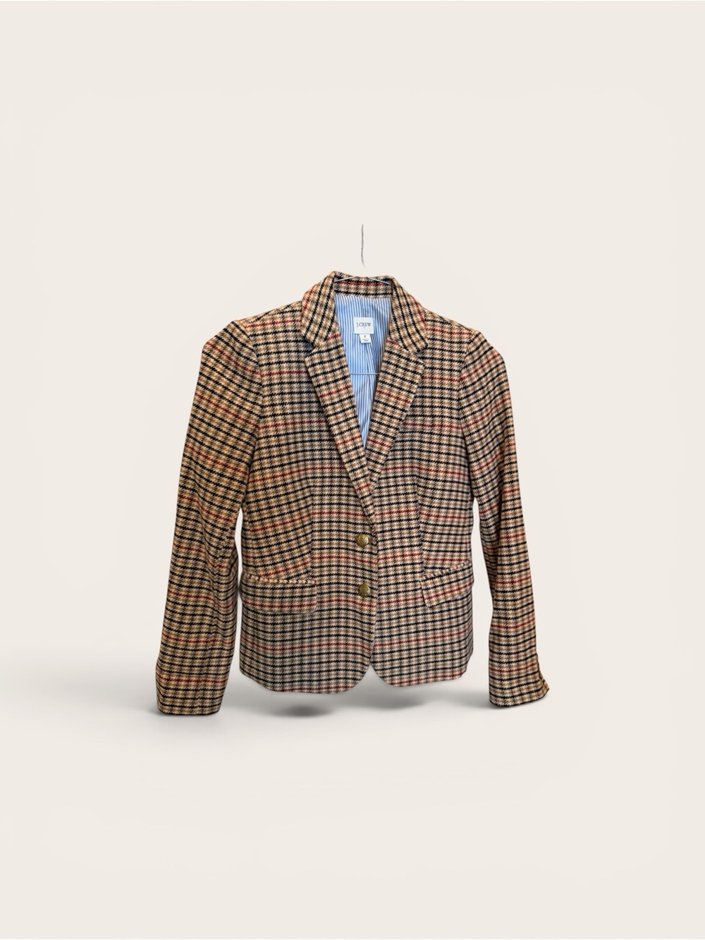 J. Crew Brown and Tan Houndstooth Blazer
